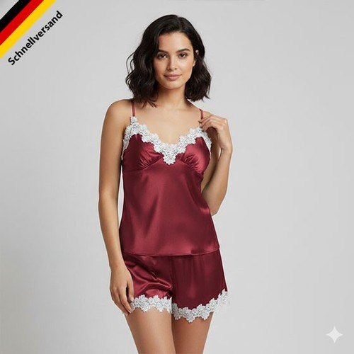 Damen satin pyjama set - set, –