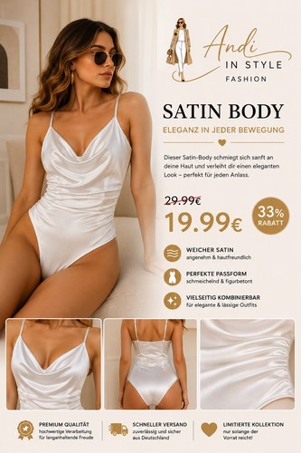 Premium damen satin body - ✨,