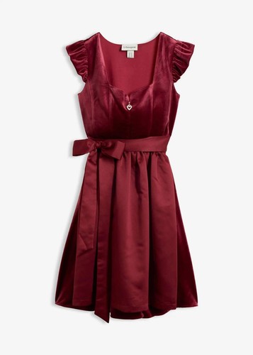 Samt dirndl mit satin schürze - samt-dirndl,