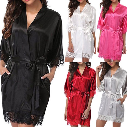 Damen satin kimono nachthemd - damen,