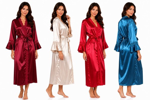 Damen satin morgenmantel - damen,