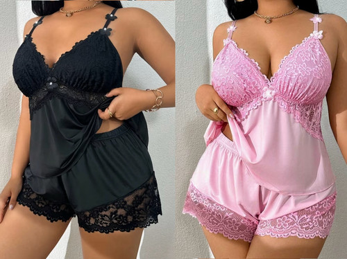 Set plus size sexy satin - 2,
