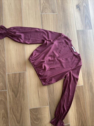 Satin bluse bordeaux rot - satin,