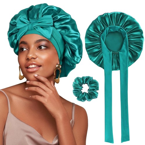 Satin schlafhaube damen mit - schlafhaube,