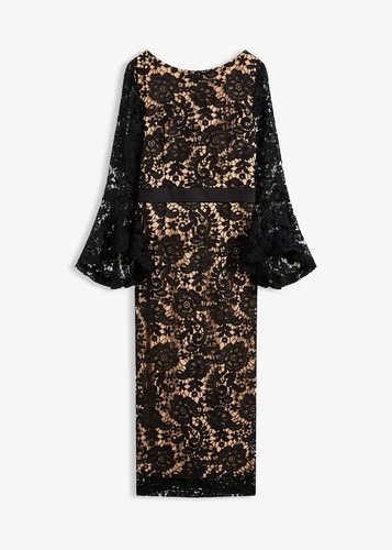 Spitzenkleid mit satineinsatz - spitzenkleid,